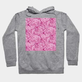 Hot Pink Brushed Flowers Hoodie